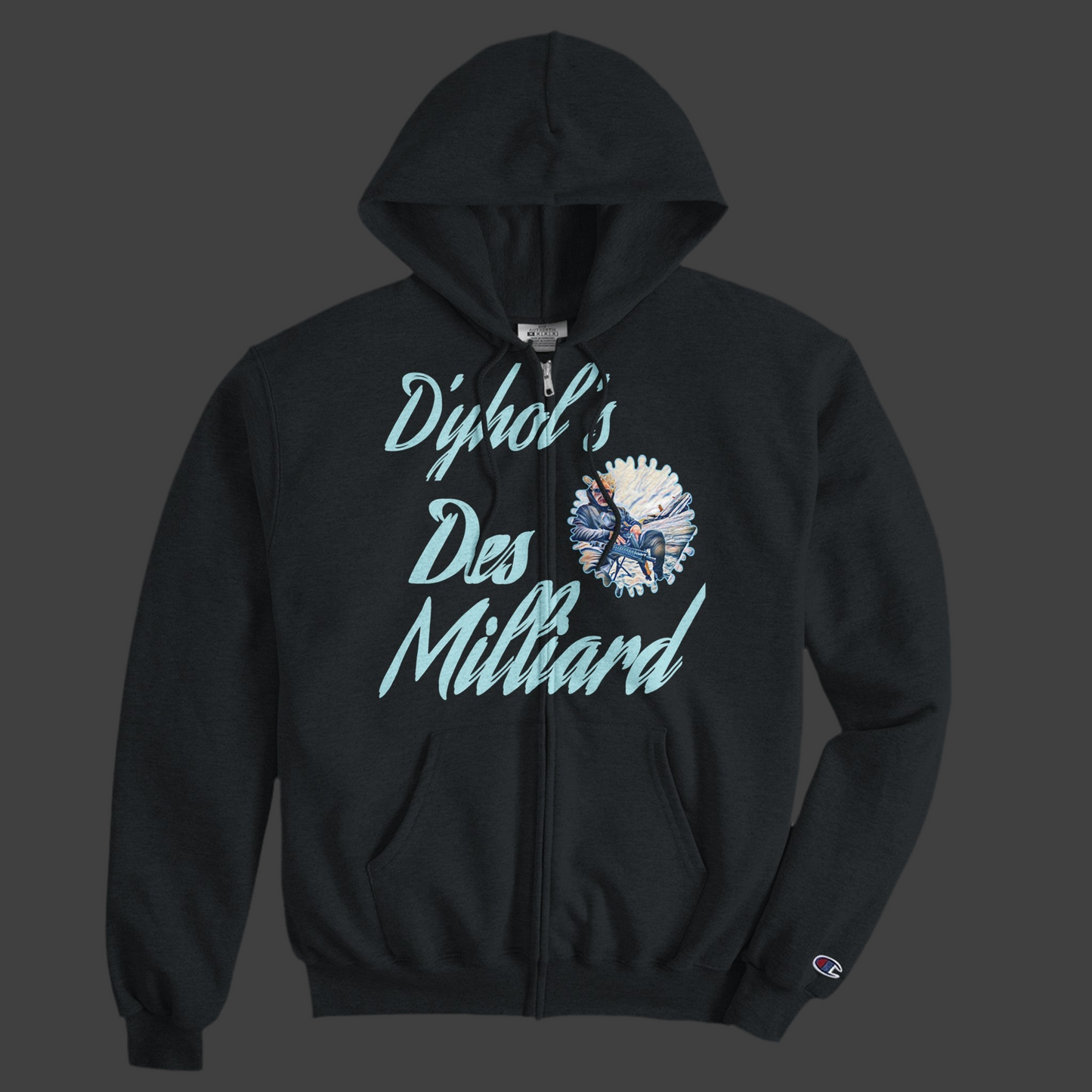 Unisex Powerblen, D’yhol’s Des Milliard Zip Hoodie Special Edition the G.O.A.T( Champions )