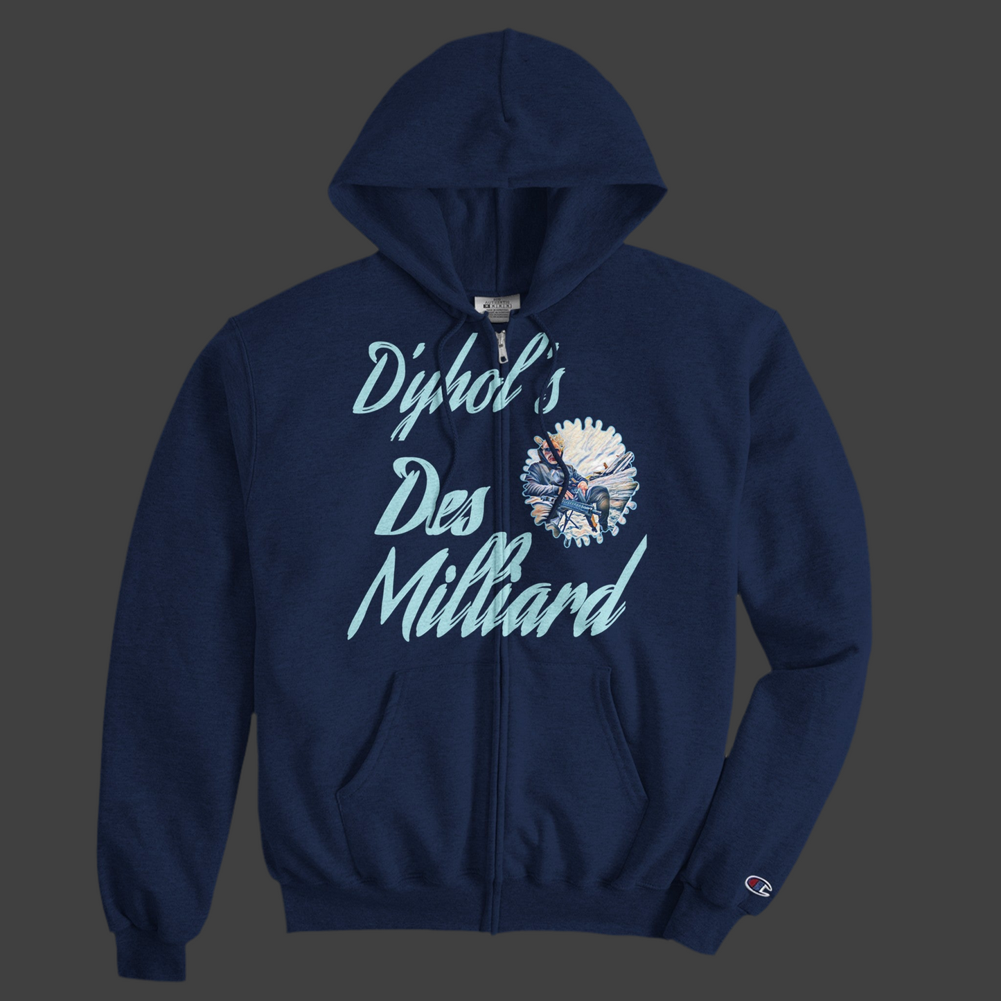 Unisex Powerblen, D’yhol’s Des Milliard Zip Hoodie Special Edition the G.O.A.T( Champions )