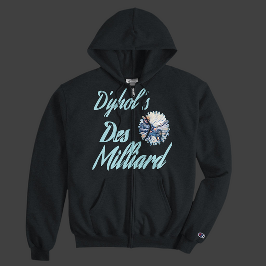 Unisex Powerblen, D’yhol’s Des Milliard Zip Hoodie Special Edition the G.O.A.T( Champions )
