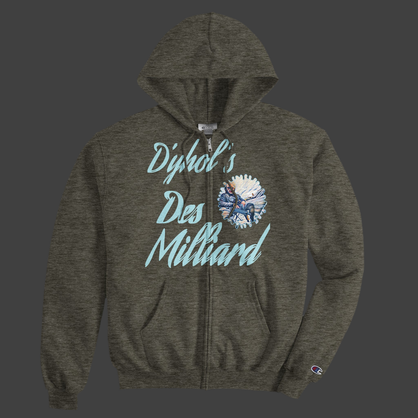 Unisex Powerblen, D’yhol’s Des Milliard Zip Hoodie Special Edition the G.O.A.T( Champions )