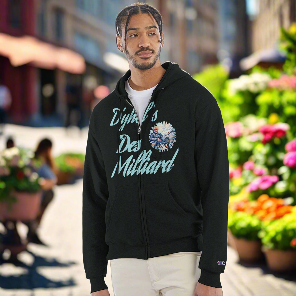 Unisex Powerblen, D’yhol’s Des Milliard Zip Hoodie Special Edition the G.O.A.T( Champions )